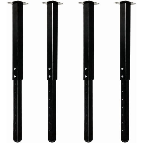 QLLY Adjustable Square Table Leg, 24-40 inch, 60-100cm, Home Office Custom DIY Table Legs, Furniture Leg Set (4, Black)