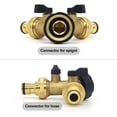 thumbnail image 3 of Conector Y de manguera de entrada de agua (manguera de entrada de 2 vías, latón), compatible con sistema de conector de manguera de jardín de 1/2" brillar Electrónica, 3 of 5