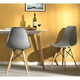 thumbnail image 6 of Fabulaxe QI003746.GY.4 Mid-Century Modern Style Plastic DSW Shell Dining Chair with Solid Beech Wooden Dowel Eiffel Legs, Gray - Set of 4, 6 of 11