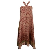 Mogul Women's Wrap Around Skirt 2 Layer Silk Sari Vintage Reversible Printed Beach Cover Up