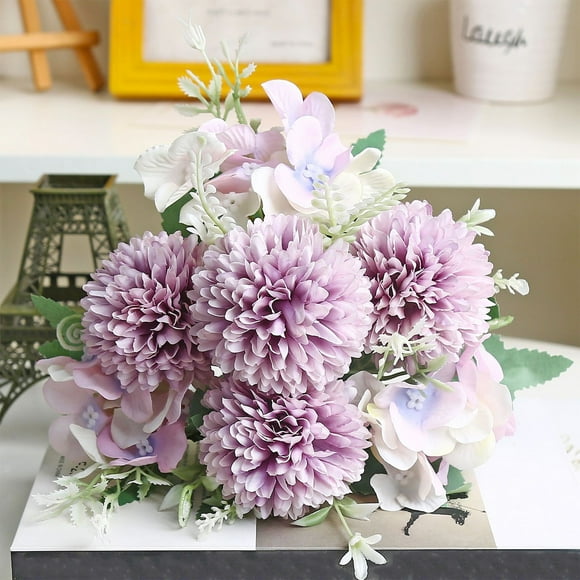 TIMIFIS Peonies Artificial Flowers, Purple Peonies Silk Flowers Faux, Flowers Bouquet for Centerpiece Table Wedding Party Home Decor