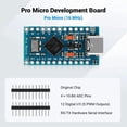 thumbnail image 3 of Pro Micro ATmega32U4 Development Board 5V 16MHz with USB, Microcontroller Board Compatible with Arduino IDE, Compact USB Controller Module for DIY Electronics, Keyboard Projects and Embedded Systems, 3 of 7