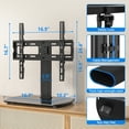 thumbnail image 2 of TAVR Furniture Modern Swivel Table Top TV Stand for 27-60 inch Curved/Flat Screen TVs, Height Adjustable TV Stand with Tempered Glass Base, Black, 2 of 10