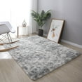 thumbnail image 2 of Lochas Fluffy Modern Area Rugs Tie-Dyed Rug for Kids Girls Room Nursery Home Decor Shag Soft Carpet,8'x10',Gray, 2 of 7