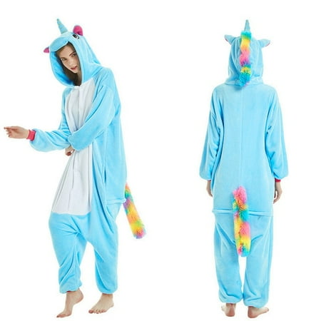 

CoCopeanut New Winter Women Men Unisex Adults Cartoon Onesie Animal Pajamas Unicorn Stitch Panda Panther Kigurumi Flannel Nightie Sleepwear