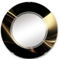 thumbnail image 2 of Designart "Surreal Tides in Gold and Black IV" Fractals Round Wall Mirror - Modern Oval Printed Decorative Oversized Mirror - Multiple Color Options, 2 of 4
