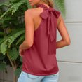 thumbnail image 4 of enyan Workout Tops for Women,Womens Colorblock Racerback Crew Neck Casual Basic Ribbed Fitted Tank Top Sleeveless Camis,Wine,XL, 4 of 7