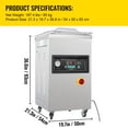 thumbnail image 3 of KFFKFF DZ-400/2E Automatic Extra Deep 200mm Vacuum Sealer Food Vacuum Sealing Packing Machine 110V, 3 of 8
