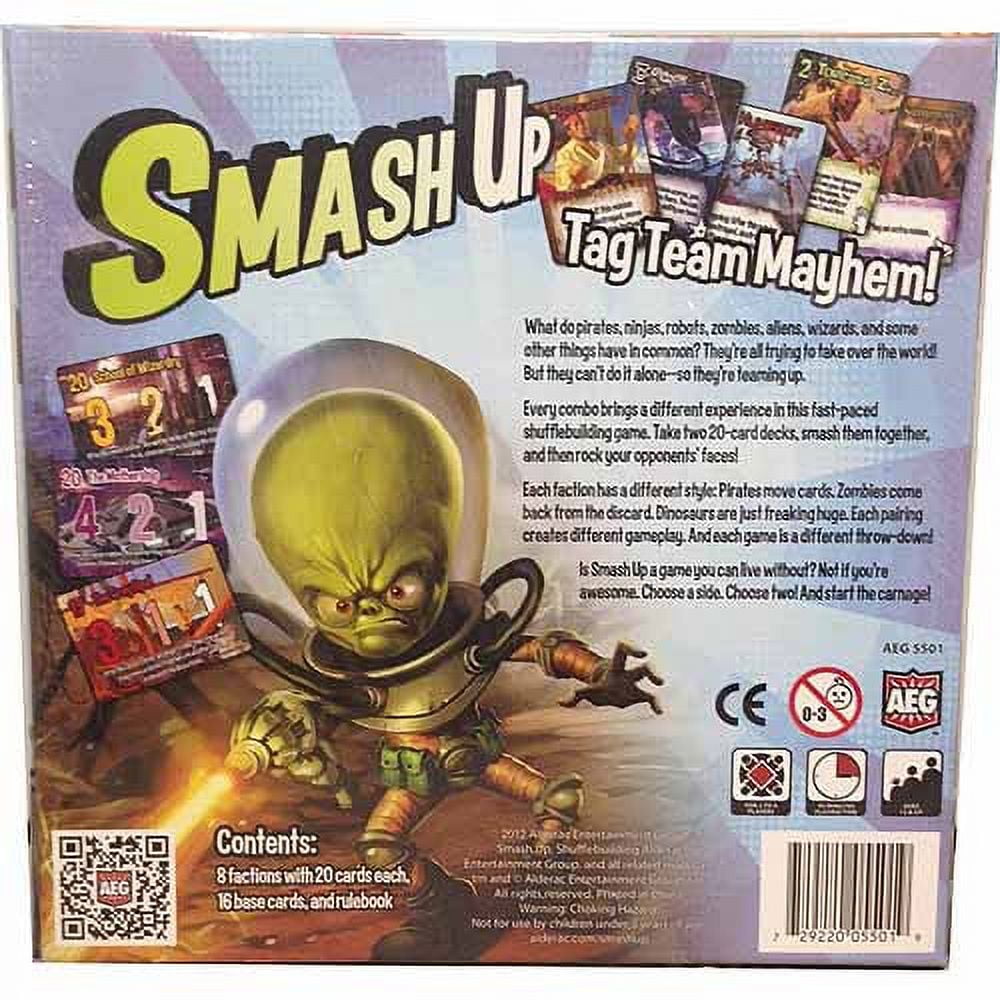 Smash Up - Base Game, Shufflebuilding Card Game, Alderac Entertainment Group (AEG) - Ages 12+, 2-4 Players, 45+ Mins