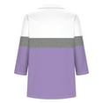 thumbnail image 4 of DPTALR T-shirt Femme à Col en V avec Revers et Manches 3/4, 4 of 4