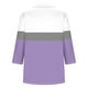 thumbnail image 3 of Camiseta de Solapa de Cuello en V de la Manga Superior de 3/4 de las Mujeres, Uso Diario Cómodo Casual, 3 of 4