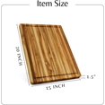 thumbnail image 2 of Oversized Teak Wood Cutting Board, 20x15x1.5 in with Juice Groove and Grip Handles, Reversible Charcuterie and Butcher Block, 2 of 8