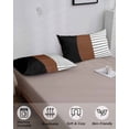thumbnail image 4 of Black Brown Pillow Covers King Size, Contemporary Striped Boho Art Soft Bed Throw Pillowcases Breathable Cooling Long Lumbar Body Pillow Sham Cover for Bed Sofa 20''x40'', 4 of 7