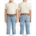 thumbnail image 2 of 23-24  Girls Kids Child Youth 1-1/4" Wide Western Rodeo Fashion Two-Tone Floral Hearts Tooled Leather Belt 26FK37PRC, 2 of 3