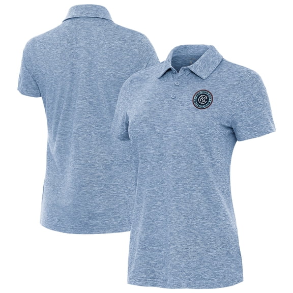 Women's Antigua Heather Aqua New York City FC Matter Polo