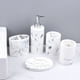 thumbnail image 2 of Juego de accesorios para baño de 5 piezas: soporte para cepillos de dientes de resina y dispensador de loción. blanco, 2 of 8