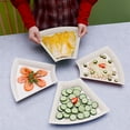 thumbnail image 1 of Vrorvz Microwave and Dishwasher Safe Trapezoidal Dinner Plates Impregnable Plastic Reusable Lightweight Plates for Kitchen or Camping Drop Resistant to Fragile Dinnerware, 1 of 6
