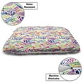 thumbnail image 3 of Geometric Pet Bed, Mixed Mosaic Vivid Nature Inspired Girls Hippie Contrast Design, Chew Resistant Pad for Dogs and Cats Cushion with Removable Cover, 24" x 39", Multicolor, by Ambesonne, 3 of 4