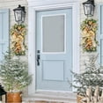 thumbnail image 5 of 2 Pack Christmas Artificial Swags 24" Xmas Cordless Prelit Stairway Teardrop Trim Wreath Door Garland for Indoor & Outdoor Home Decor (2PCS-Red), 5 of 8