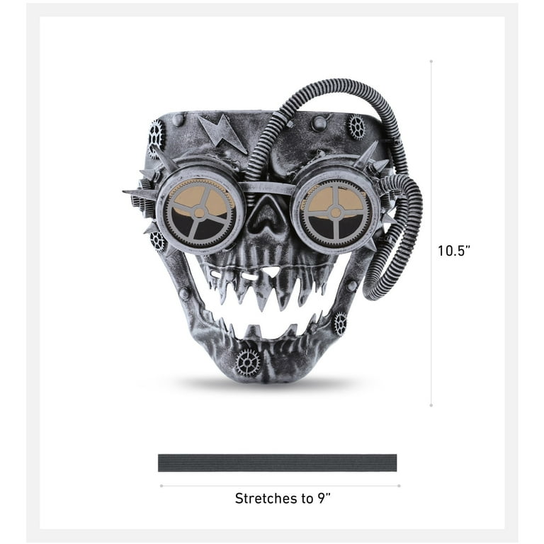 Attitude Studio Steampunk Wired Skeleton Full Face Mask Goggles