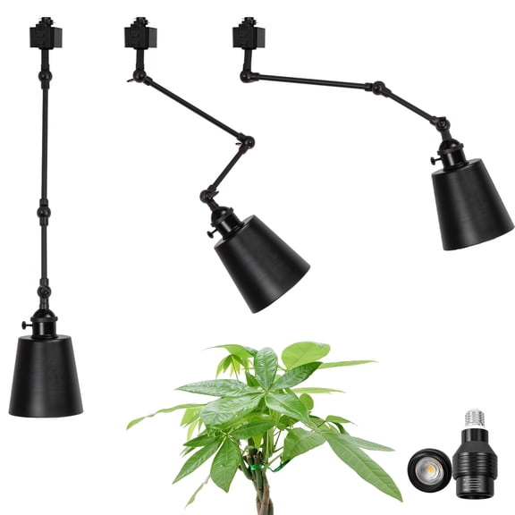KAYYELAMP 3-Pack Adjusted Angle Direction H-Type Full Spectrum Track Light Black E26 Base with Switch Vintage Design Metal Tracking Lamp for Wall Painting Kitchen Counter(No Track)