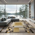 thumbnail image 2 of ODIKA Neutral Abstract Geometric Mosaic Grid Contemporary Dining Non-Slip Flatwoven for Living Room, Under Sectional, Family, 2 of 7