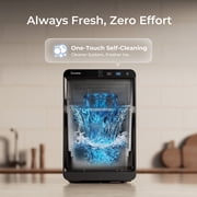 Goosiay Nugget Ice Maker Countertop, 44lbs per Day Portable Pebble Sonic Ice Machine with Soft Chewable Ice for Home, Kitchen, Office, RV, Camping, Stainless Steel, Black