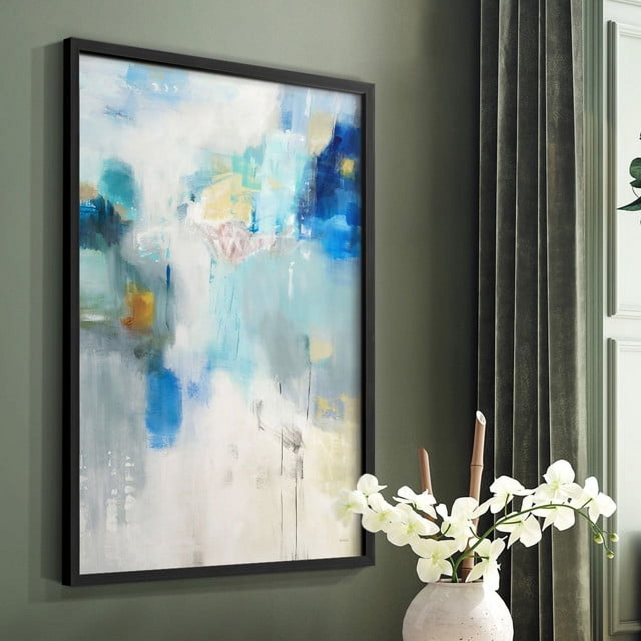 Celeste Motion I Framed Print in Black Solid Wood Framed Print No Nail Hanging