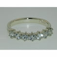 thumbnail image 2 of LBG British Made 10k White Gold Natural Aquamarine Womens Eternity Ring - Size 10.5 - 33 size options, 2 of 4