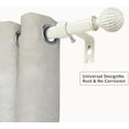 thumbnail image 2 of eTeckram 5/8" Single Curtain Rod with Balle Finials,Weathered White,48‘’-84‘’, 2 of 6