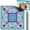 Blue-2, variant on Mahjong Mat with Rules 33×33",Anti-Slip American Mahjong Mat for Table with Charleston Instruction & Carry Bag, Durable Stitched Edges, Noise Reduction Rubber Board Game Pad, Gift
