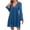 Dark Blue, variant on Fesfesfes Women Dress Fall Solid Causal V-Neck Long Sleeve Hollow Out Pockets Lace Dress or
