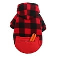 thumbnail image 3 of FUEENIRVA 1Set Pet Christmas Costume Red Grid Pattern Polyester Dog Apparel with Pocket for Festive Atmosphere and Warmth Autumn and Winter, 3 of 7