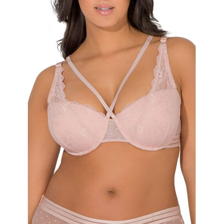 - Womens Curvy Strappy Demi Push-Up Bra, Style SA1204