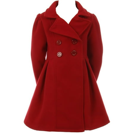 BluNight Collection - Big Girls Girls Dress Coat Long Sleeve Button ...
