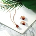 thumbnail image 4 of Gem Stone King 6.46 Ct Red Garnet White Topaz 18K Rose Gold Plated Silver Pendant and Earrings Jewelry Set, 4 of 4