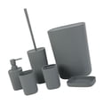 thumbnail image 5 of 6 Piece Bathroom Set Plastic Toothbrush Holder Waste Bin Combo For Modern Bathroom Storage, 5 of 9