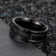 thumbnail image 4 of Flydeer Men Wedding Band Titanium Steel 8mm Black Men Rings Promise Rings for Men Size 8, 4 of 6