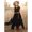 Black, variant on CUZIBR Youth Girls Summer Long Dresses Short Sleeve Irregular Solid Color Crewneck Ruffled Tiered High Waist Flowy Swing Retro Party Breathable Casual Elegant Maxi Dress,Black,11-12 Years