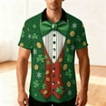 thumbnail image 2 of VBTAPA Men's St. Patrick's Day Shirts Funny 3D Print Short Sleeve Button Down Shirt Stylish Casual Hawaiian Shirts Green XXXL, 2 of 9