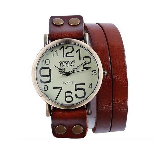 Vestido para Mujer Reloj de Pulsera de Cuero de Vaca Vintage Reloj de Hombre Y Mujer Vestido de Mujer Reloj de Cuarzo para Hombres