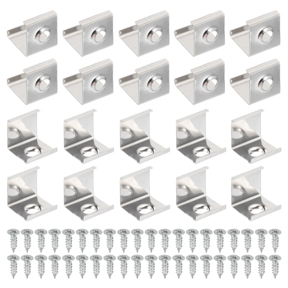 Uxcell LED Strip Clips, 30pcs Stainless Steel Mounting Brackets for 12mmx12mm LED Strip or V Aluminum Channel