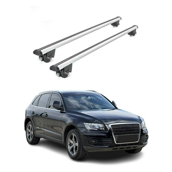 OMAC 220 Lbs Luggage Roof Rack Cross Bars for Audi Q5 SQ5 2009-2017 Gray 2 Pcs Anti-Theft for Travel Kayak Canoe Surf Ski Snowboard Camping