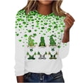 thumbnail image 2 of St. Patrick's Day Shirts for Women Long Sleeve Tops Crewneck Pullover Tshirt Green Shamrock Graphic Tees Green Clover T Shirt, 2 of 5