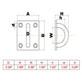 thumbnail image 3 of Placa de ojo de pad de sombra de vela cuadrada de acero inoxidable 316 de 10 mm de grosor para rigging de barco 2 piezas, 3 of 3