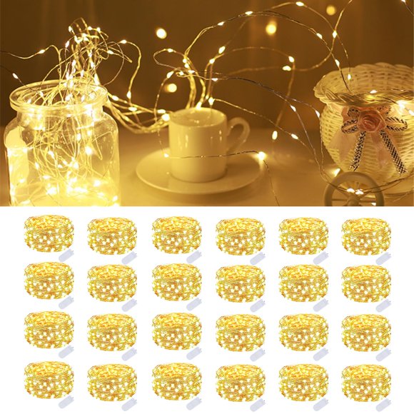 Fairy Lights EXF, funciona con pilas, 2 m, 20 LED, 24 unidades