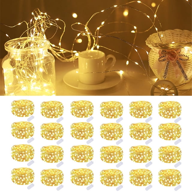Fairy Lights EXF, funciona con pilas, 2 m, 20 LED, 24 unidades