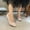 Beige, variant on Hoshose Fashion Casual Womens Chunky Work Shoes Shallow Mouth Breathable Slip on Walking Shoes for Women Soft Soled