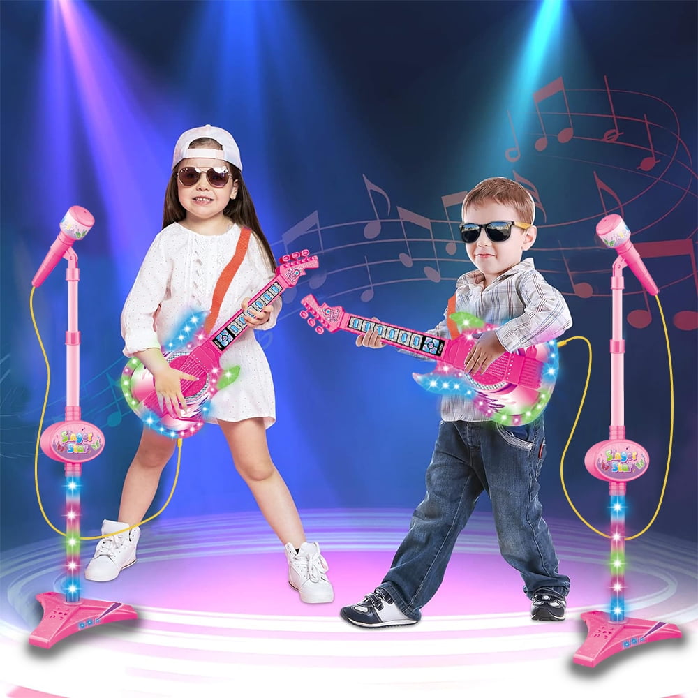 Style-Carry Musical Instrument Toy for Toddlers, Guitar Toys for Kids 4-8 Years, Pretend Play Microphone Toys, Gifts Toys for Girls 3-6 Years