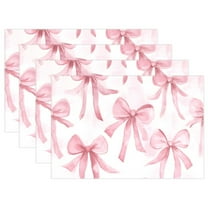 Ryvnso Placemats Set of 4 Watercolor Bow Dining Mats Heat-Resistant Non-Slip Washable Table Mat